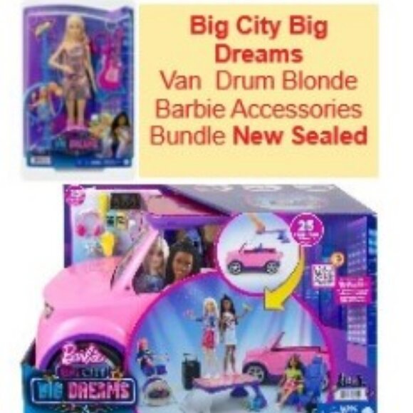 Big City Big Dreams Van Kit & Accessories & Blonde Barbie Music Light Guitar🆕🚚 - Picture 1 of 16